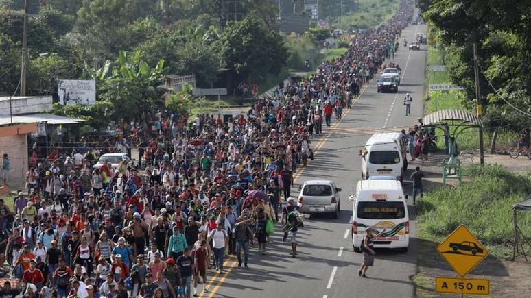 Em 2018, caravana que começou em Honduras e passou pela Guatemala levou milhares de migrantes da América Central aos EUA