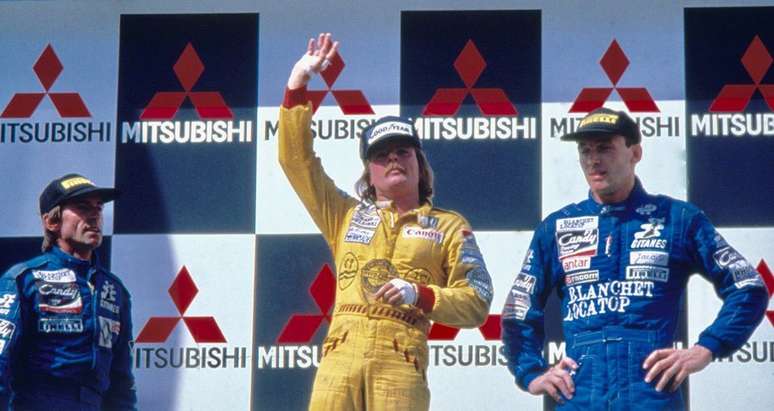 P&oacute;dio do GP da Austr&aacute;lia 85: quase n&atilde;o aconteceu....