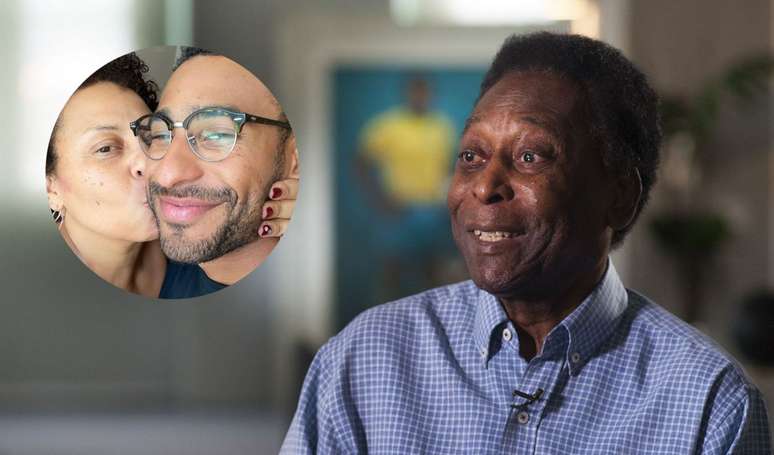 Filho de Pelé chega ao hospital para fazer companhia ao ex-jogador.