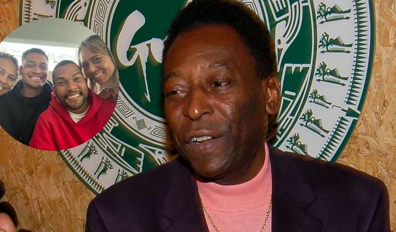 Pelé recebe visita de netos em hospital.