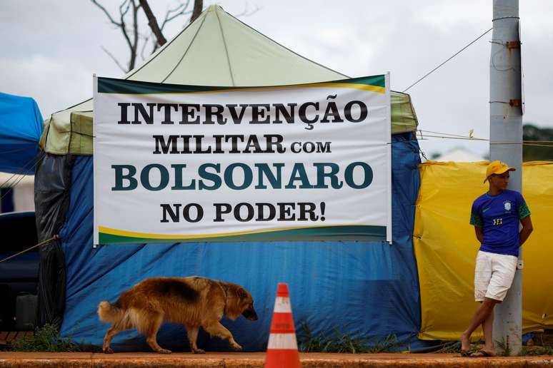 Acampamento bolsonarista em Brasília 