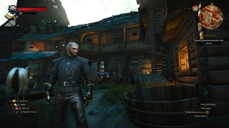 Geralt com a armadura da série The Witcher da Netflix