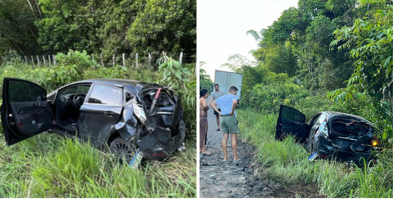 Imagens do carro em que Gizelly Bicalho estava 