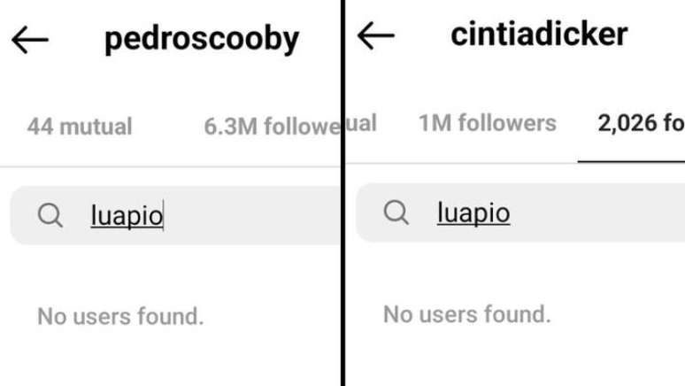Pedro Scooby e Cintia Dicker deixaram de seguir Luana Piovani no Instagram.