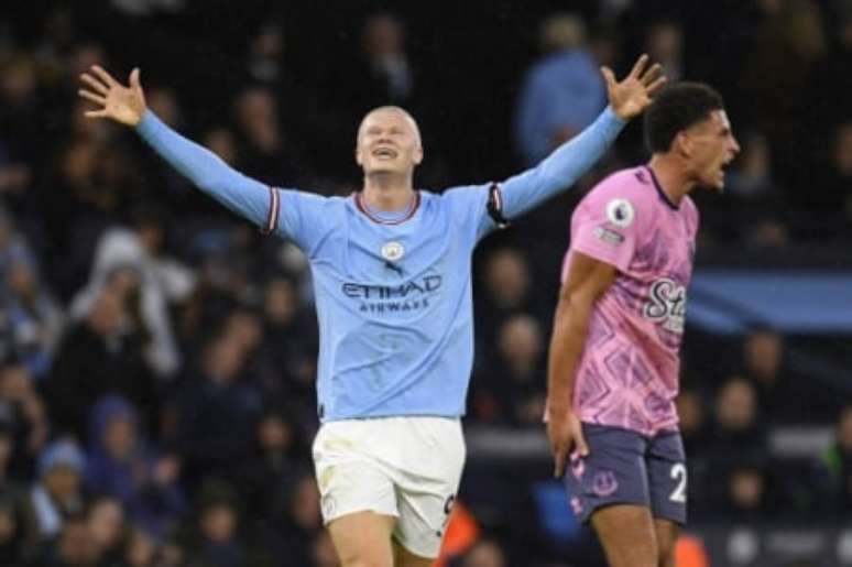 Erling Haaland marcou seu 21º gol Premier League (OLI SCARFF / AFP)