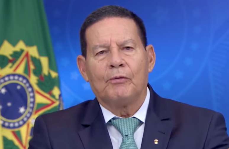 Hamilton Mourão durante pronunciamento no dia 31 de dezembro de 2022