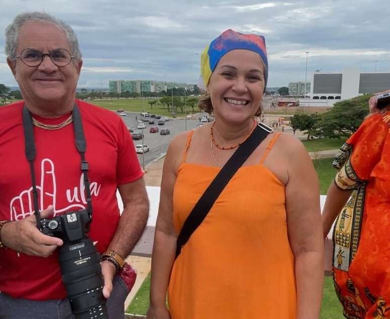 Flávio e Cláudia vieram de Natal para acompanhar a posse de Lula em Brasília