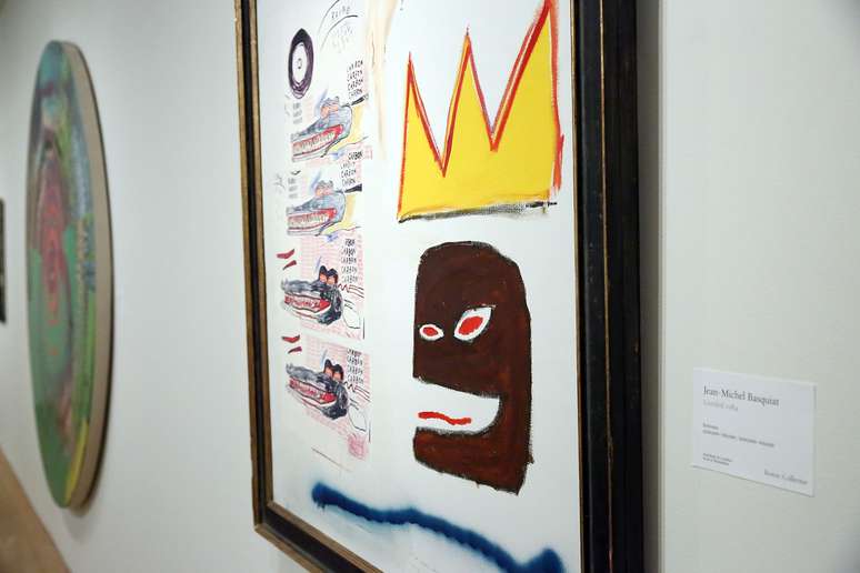 O quadro 'Sem título' (1984) inclui uma coroa, que era um dos símbolos mais repetidos por Jean-Michel Basquiat em suas obras