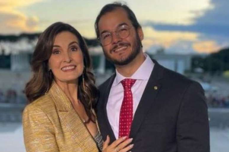 Fátima Bernardes e Túlio Gadêlha na posse de Lula