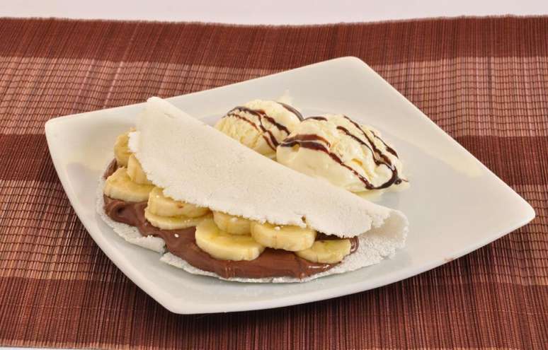 Tapioca com banana e nutella – Foto: Guia da Cozinha