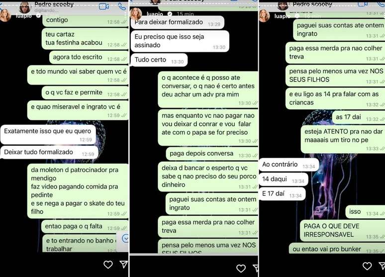 Luana Piovani expôs conversa com Pedro Scooby