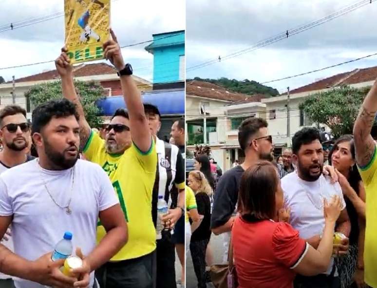 Princípio de confusão entre apoiadores do presidente e torcedores é registrado no cortejo de Pelé