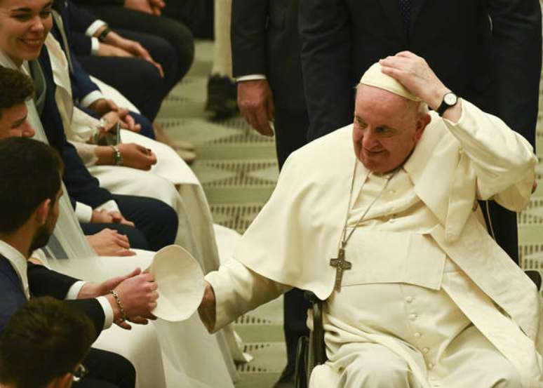 Papa Francisco durante audiência geral no Vaticano