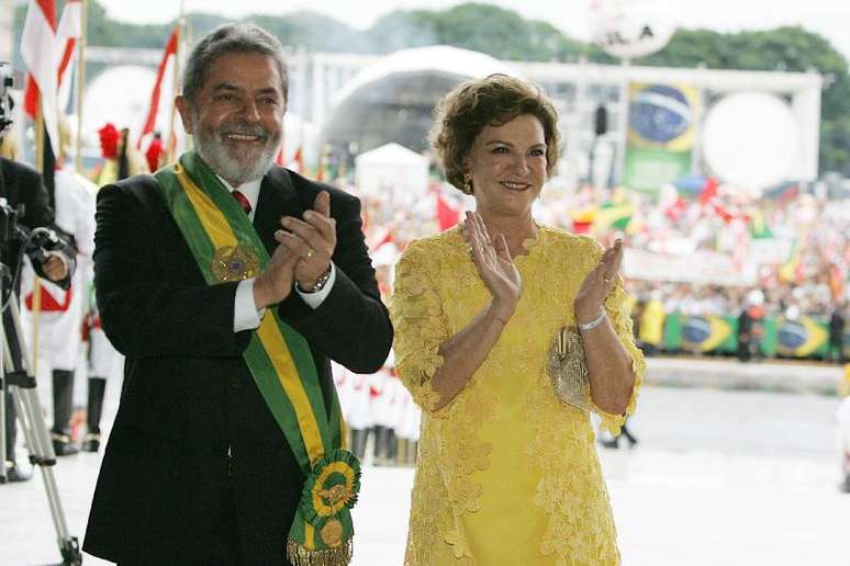 Lula e Dona Marisa na posse do segundo mandato, em 2007 