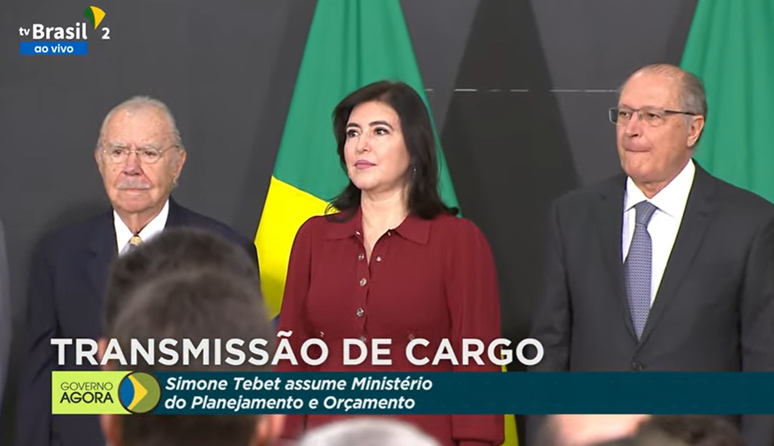 José Sarney, Simone Tebet e Geraldo Alckmin 