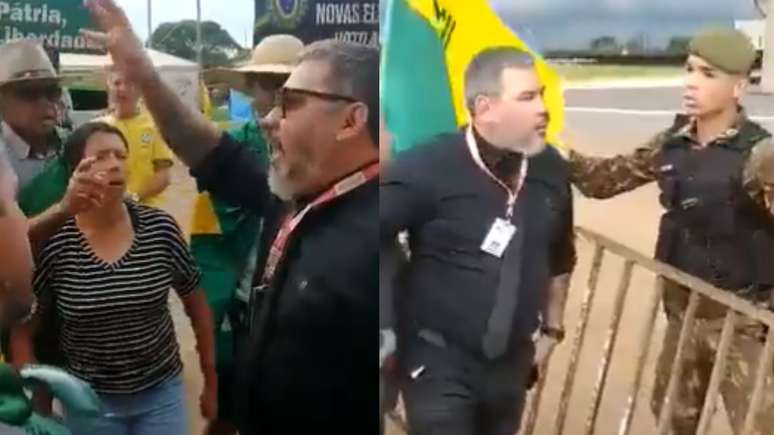 Homem leva tapa no rosto de bolsonaristas em frente ao QG do Exército