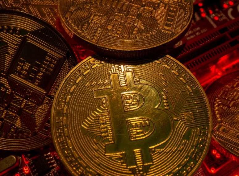 Representação da moeda virtual bitcoin