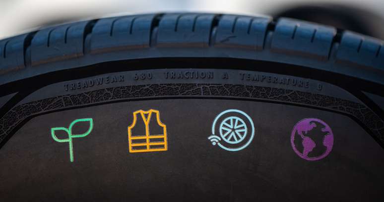 Goodyear apresenta pneu feito com 90% de material sustentável.