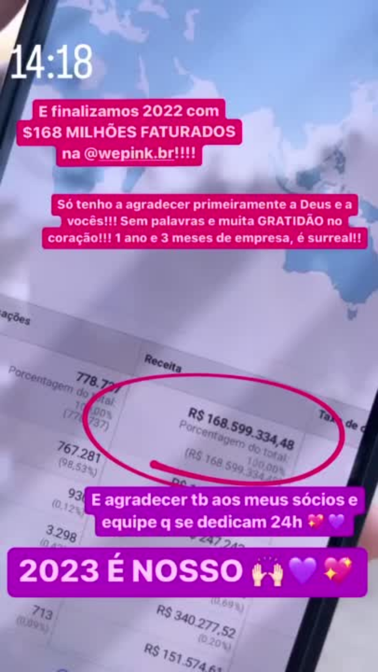 A influenciadora compartilhou um vídeo curto e destacou o valor