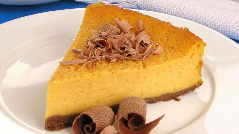 Torta cremosa de abóbora com chocolate – Foto: Guia da Cozinha