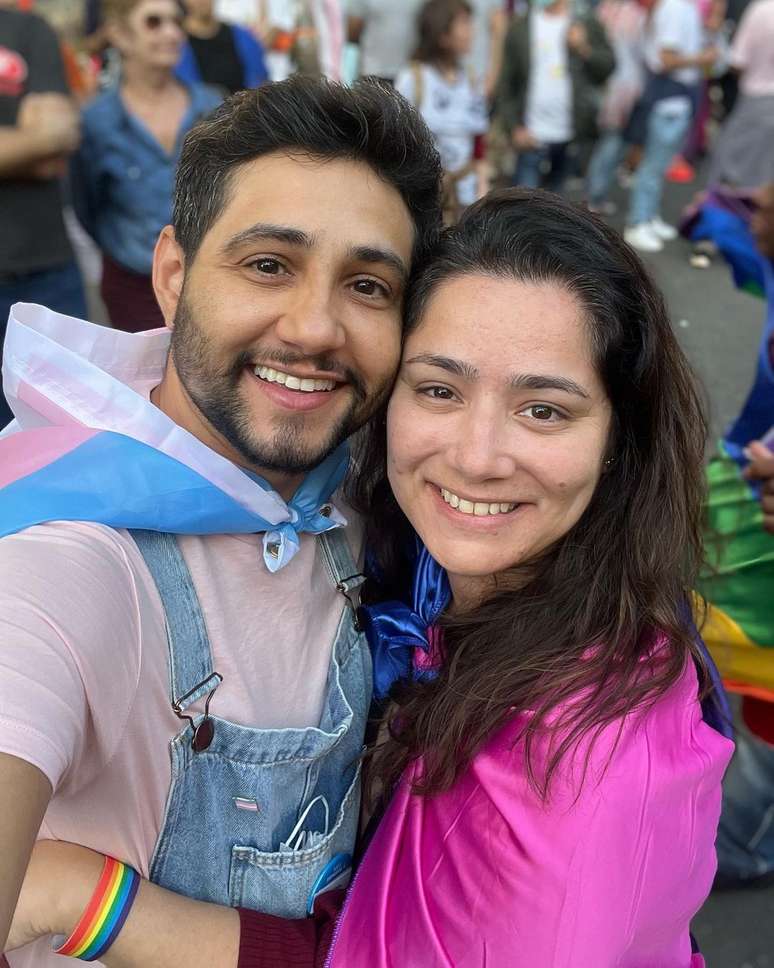 Com a mulher Ana Luísa na última Parada LGBT de São Paulo