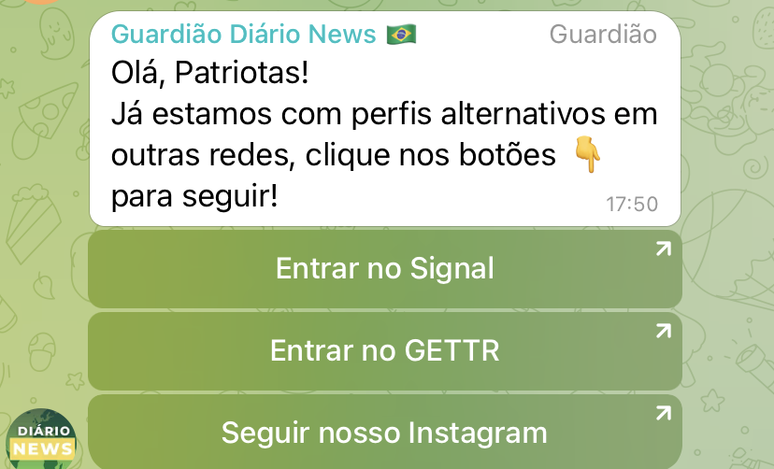 Reprodução do canal bolsonarista Diário News