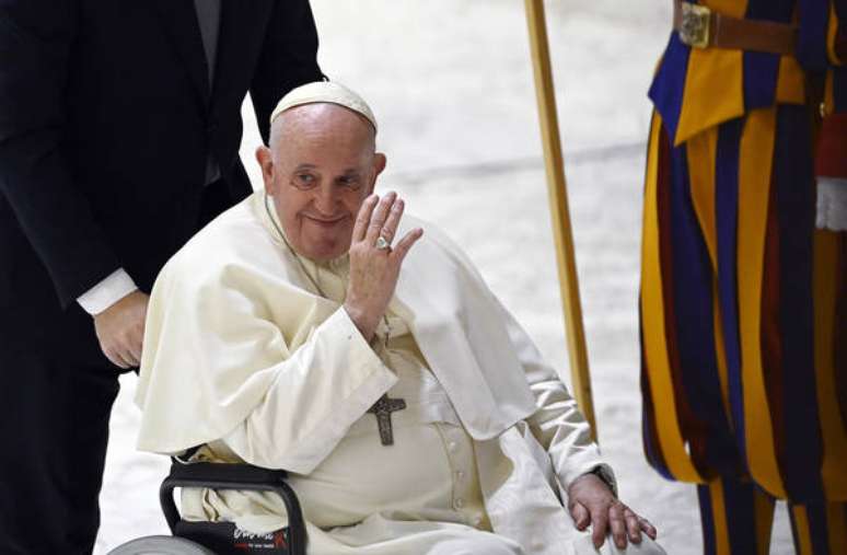 Papa Francisco durante audiência geral no Vaticano