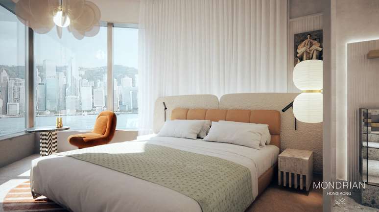 O Mondrian promete vistas para o porto de todas as acomoda&ccedil;&otilde;es.