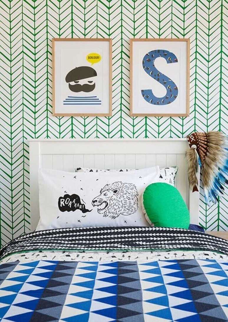 56. Papel de parede para quarto masculino infantil com decora&ccedil;&atilde;o simples &ndash; Foto: Houzz