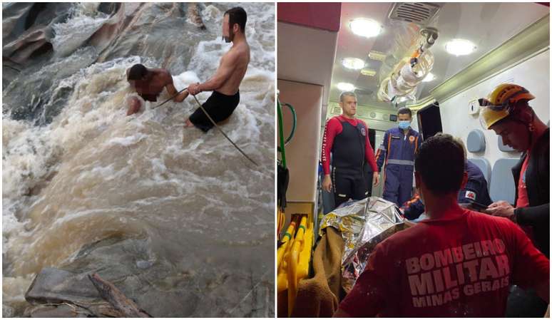 Turista é resgatado após cair de cachoeira e ficar com perna presa em MG