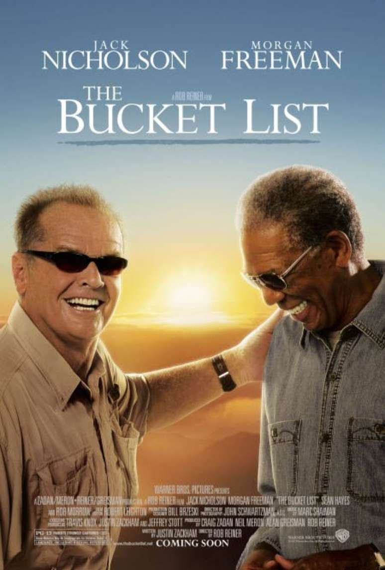 Cartaz do filme 'Nunca &eacute; Tarde Demais', estrelado por Jack Nicholson (&agrave; esquerda) e Morgan Freeman (&agrave; direita)