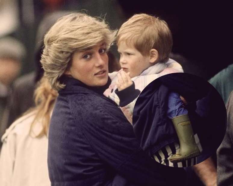 Lady Diana, Pr&iacute;ncipe Harry e a bota da Wellipets