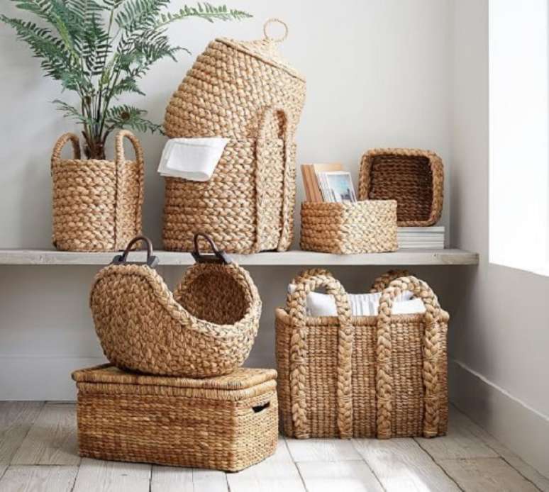 48. Modelos de cesto de palha para organizar a casa &ndash; Foto Casa Tres Chic