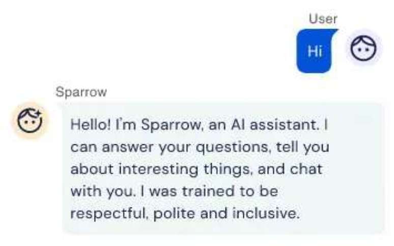 Sparrow is Google's chat solution to combat ChatGPT, from OpenAI and Microsoft (Image: Playback / DeepMind) Sparrow is Google's chat solution to combat ChatGPT, from OpenAI and Microsoft (Image: Playback / DeepMind)