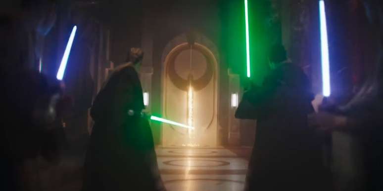 Grupo de cavaleiros Jedi se prepara para defender Grogu em flashback