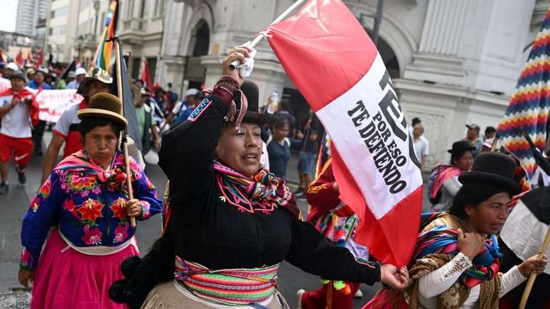Alguns dos manifestantes chegaram recentemente a Lima