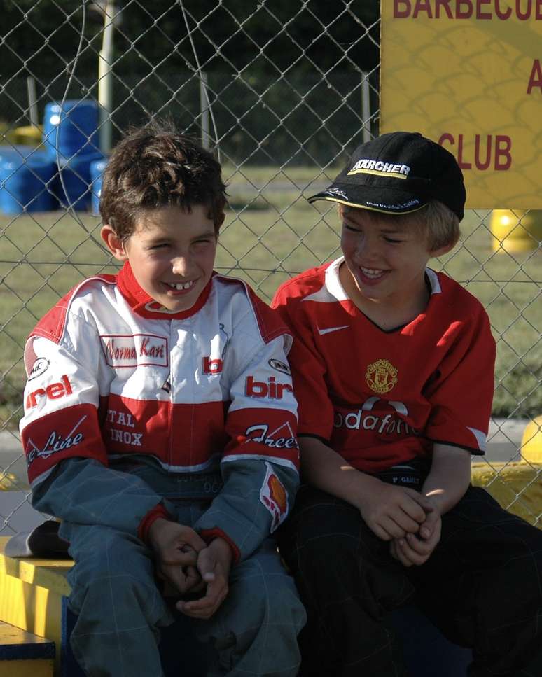 Ocon e Gasly ainda crian&ccedil;as, muito antes da F1 