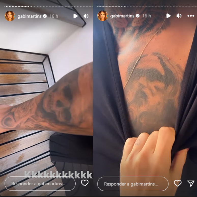 Gabi Martins shows off Lincoln Lau covered tattoos Gabi Martins shows off Lincoln Lau covered tattoos