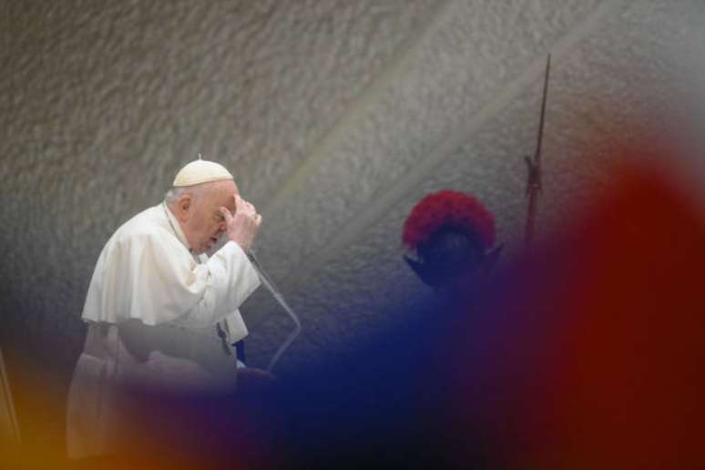 Papa Francisco durante audiência geral no Vaticano