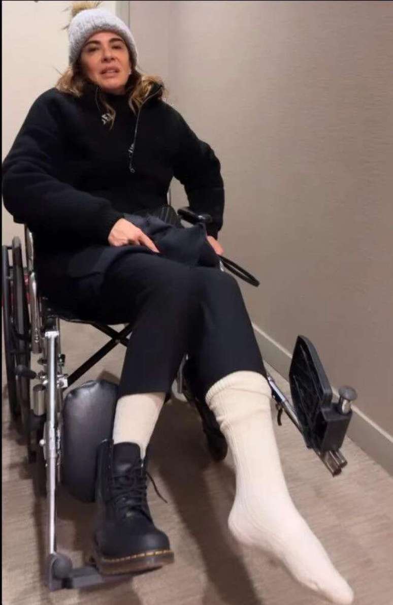 Luciana Gimenez needs to use a wheelchair after an accident