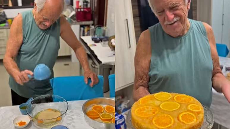 Simples e delicioso! Ary Fontoura ensina receita de bolo de laranja decorado com a fruta