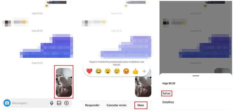Download a photo of the DM on Instagram by accessing the options on the website (Image: Rodrigo Folter/Screenshot) Download a photo of the DM on Instagram by accessing the options on the website (Image: Rodrigo Folter/Screenshot)