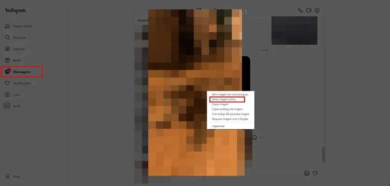 Open an image and download it by opening the options with the right mouse button (Image: Rodrigo Folter/Screenshot) Open an image and download it by opening the options with the right mouse button (Image: Rodrigo Folter/Screenshot)