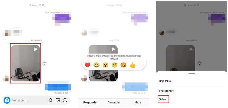 Download videos from DMs on Instagram using the app's native feature (Image: Rodrigo Folter/Screenshot) Download videos from DMs on Instagram using the app's native feature (Image: Rodrigo Folter/Screenshot)