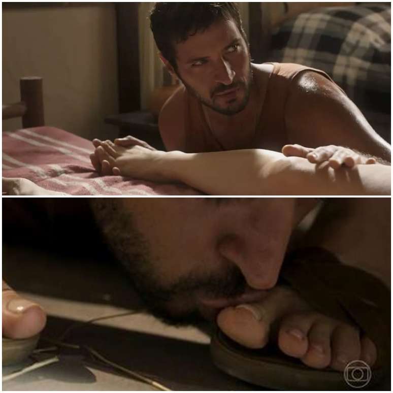 Levi idolatrava os p&eacute;s de Maria Bruaca em 'Pantanal'