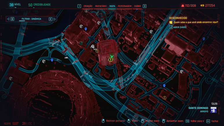 Localização do ponto de partida da missão da Netflix em Cyberpunk 2077