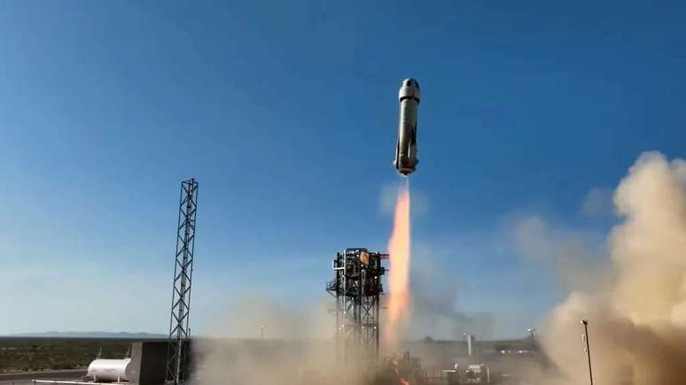 Foguete New Shepard (Imagem: Reprodução/Blue Origin)