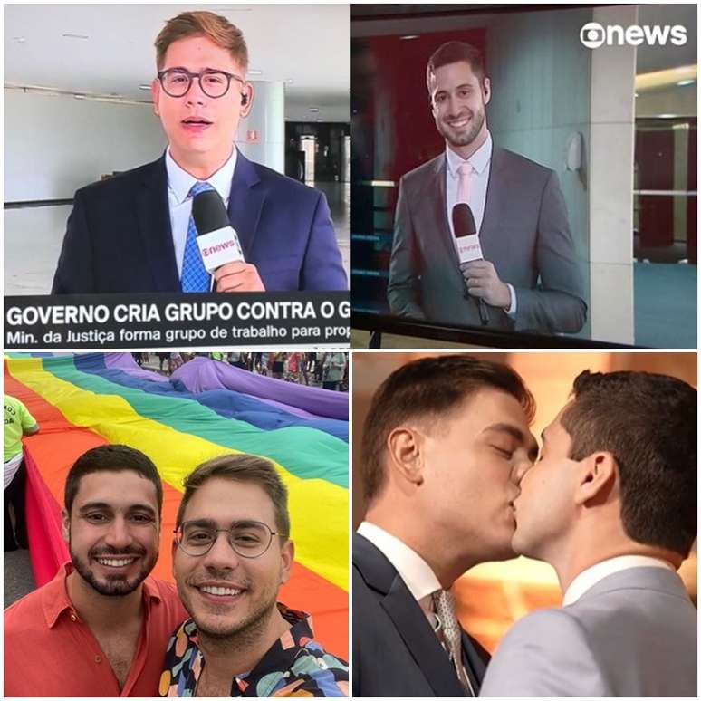 Acima, os jornalistas nas primeiras entradas ao vivo de Brasília; abaixo, festejando a diversidade e o amor