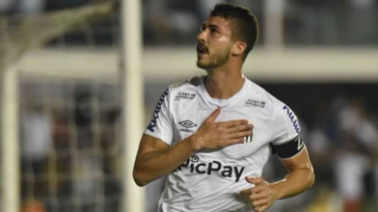 Gustavo Henrique comemora seu gol em Santos 2 x 0 Palmeiras (Foto: Divulga&ccedil;&atilde;o)