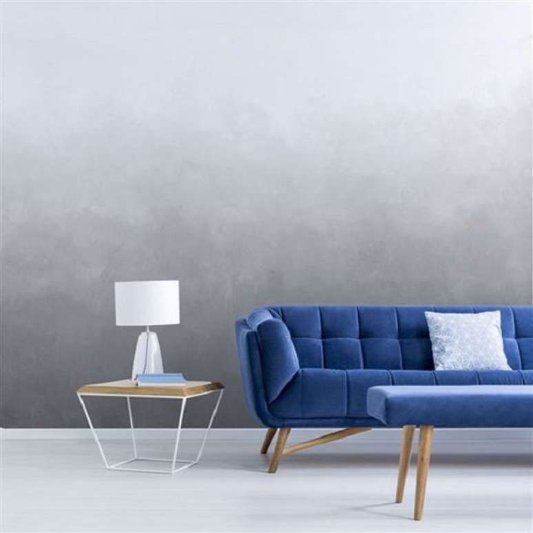 5. Parede ombre cinza para sala de estar &ndash; Foto Renodepot